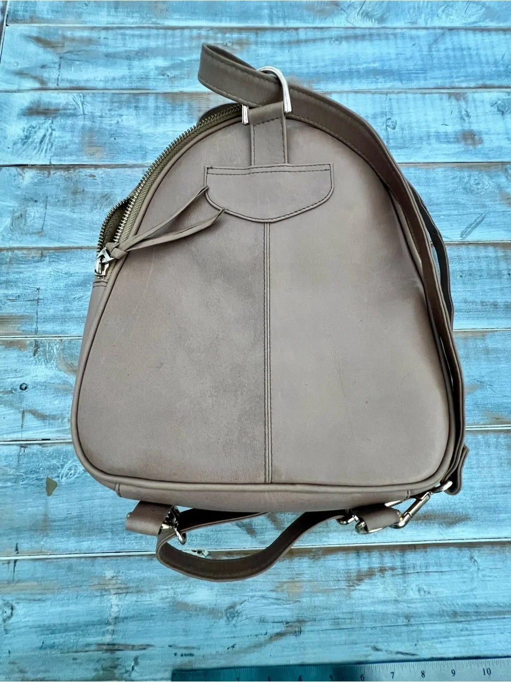 German Patiño Colombian Leather Backpack | Genuine Leather | Taupe Blush | Handm